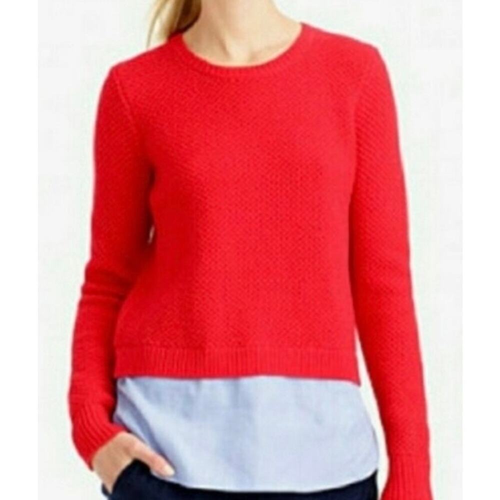 J. Crew Poppy red wool sweater women's M